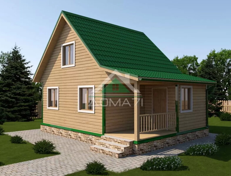 Каркасный дачный дом 6х8 проект 26