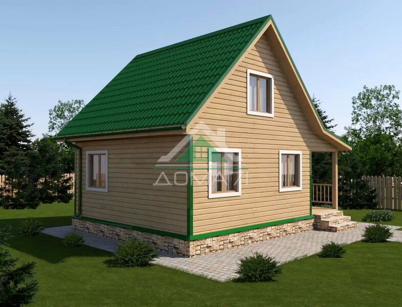 Каркасный дачный дом 6х8 проект 26