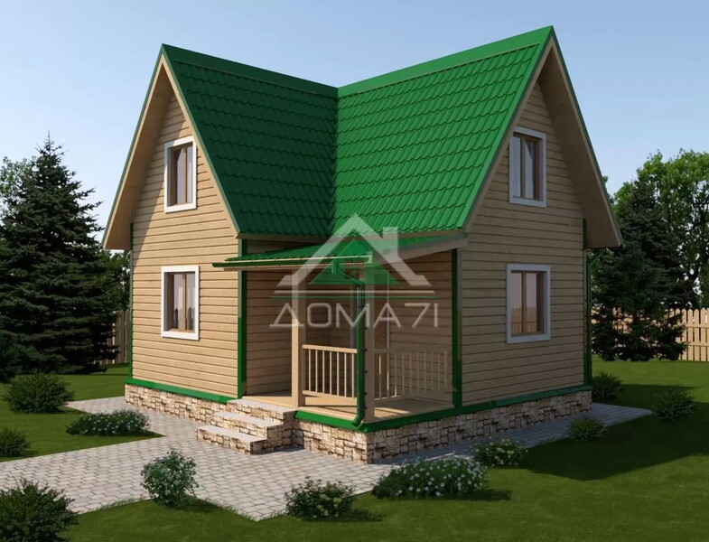 Каркасный дачный дом 6х7 проект 27