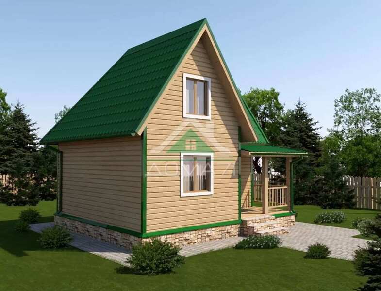Каркасный дачный дом 6х7 проект 27