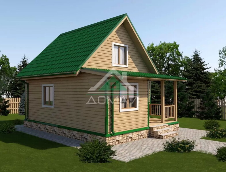 Каркасный дачный дом 6х8 проект 28
