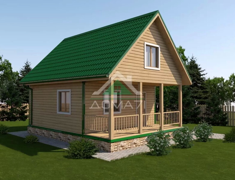 Каркасный дачный дом 6х8 проект 30