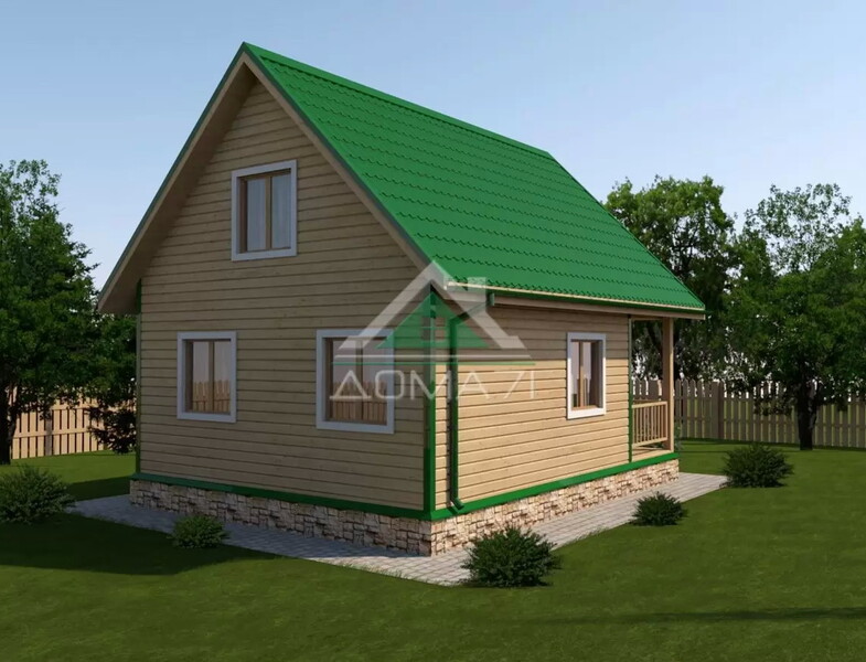 Каркасный дачный дом 6х8 проект 30
