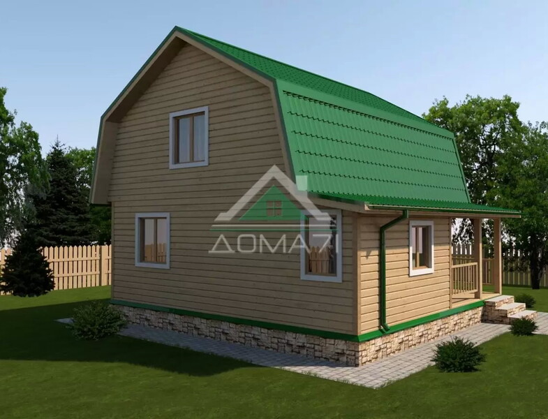 Каркасный дачный дом 7,5х7,5 проект 32