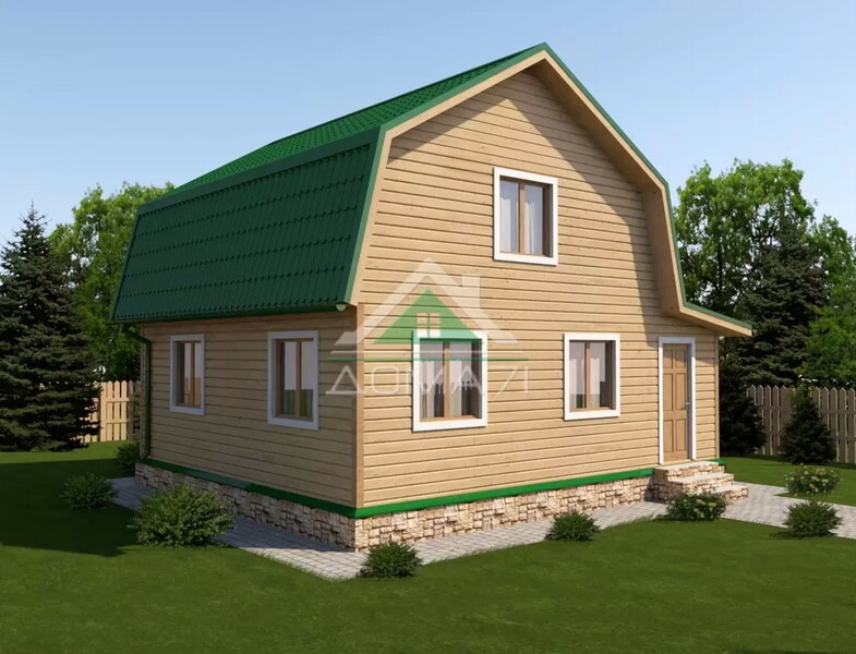 Каркасный дачный дом 7х8 проект 33