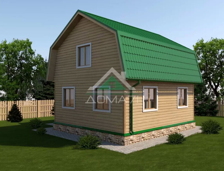 Каркасный дачный дом 7х8 проект 33