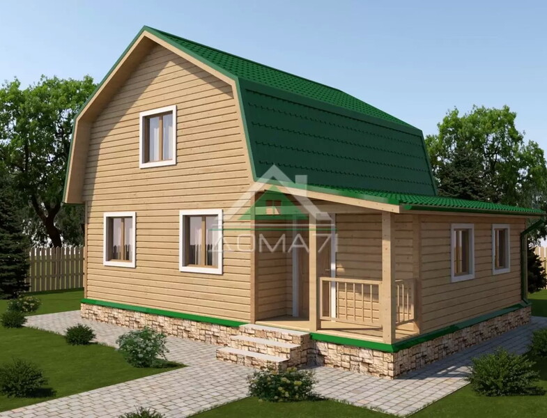 Каркасный дачный дом 7х9 проект 34