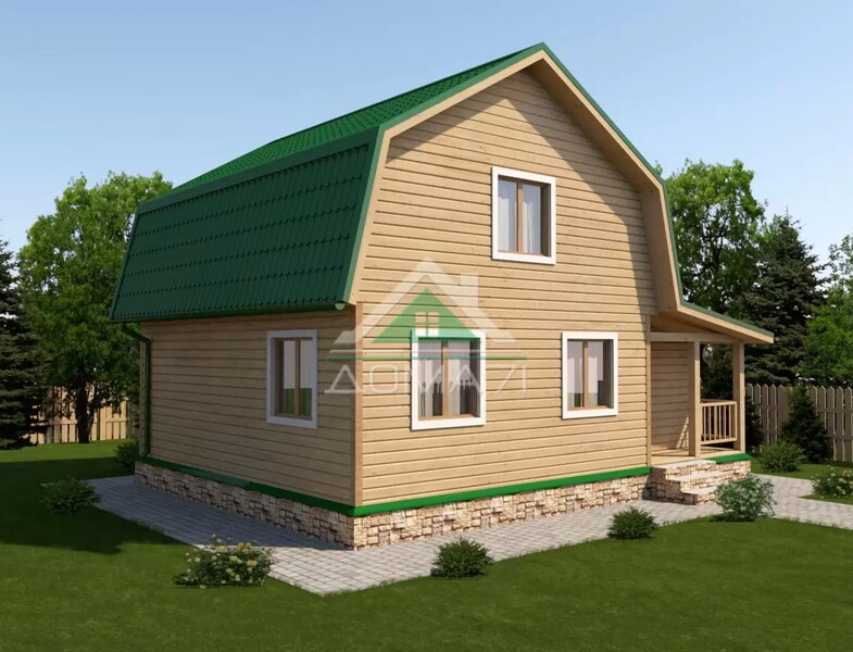 Каркасный дачный дом 7х9 проект 34