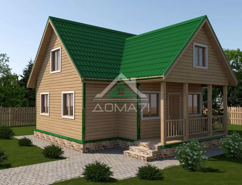 Каркасный дачный дом 9х9 проект 35