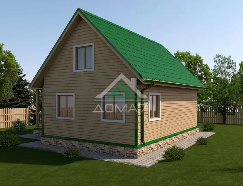 Каркасный дачный дом 9х9 проект 35