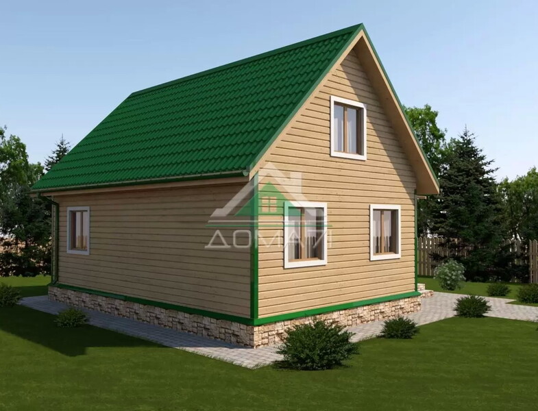 Каркасный дачный дом 9х9 проект 35