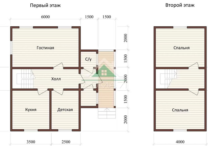 Каркасный дачный дом 9х9 проект 35