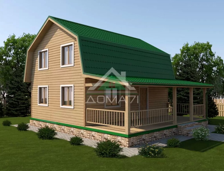 Каркасный дачный дом 8х9 проект 36