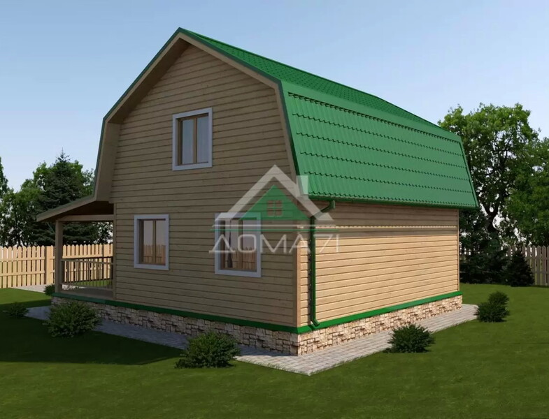 Каркасный дачный дом 8х9 проект 36