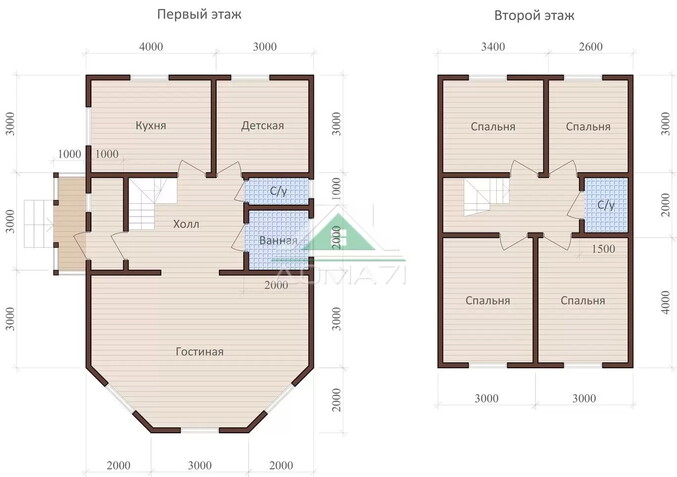 Каркасный дачный дом 7х11 проект 38