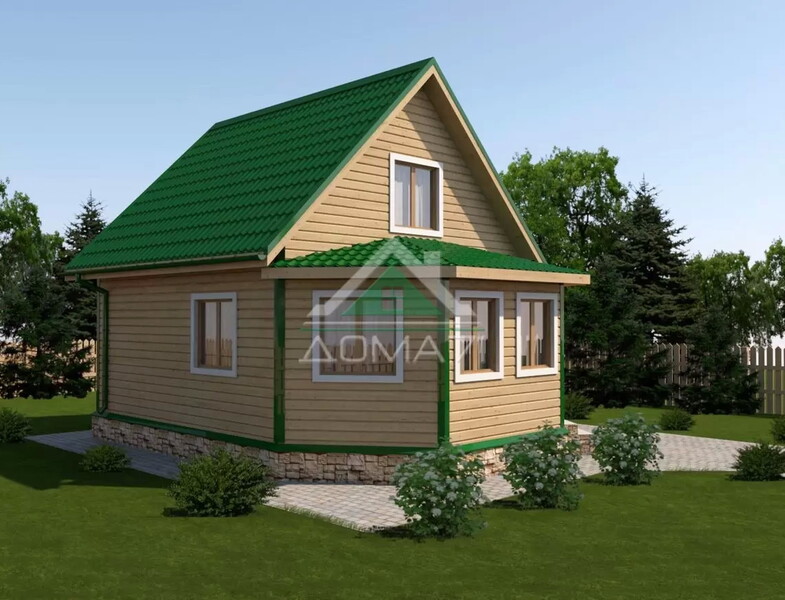 Каркасный дачный дом 6х8 проект 39