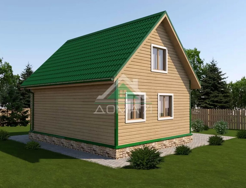 Каркасный дачный дом 8х8 проект 40