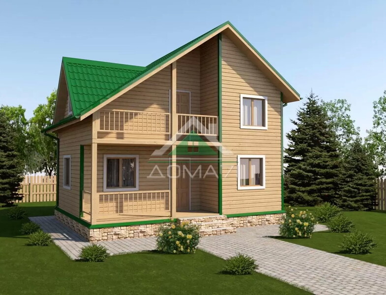 Каркасный дачный дом 6х8 проект 43