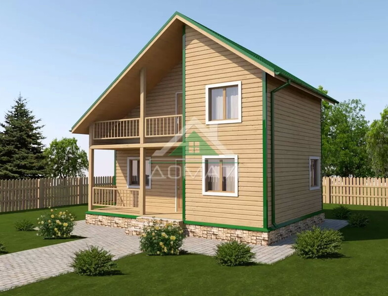 Каркасный дачный дом 6х8 проект 43