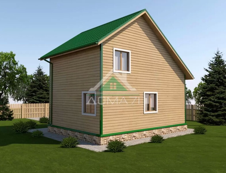 Каркасный дачный дом 6х8 проект 43