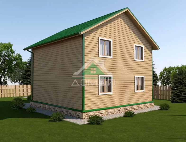 Каркасный дачный дом 8х8 проект 44