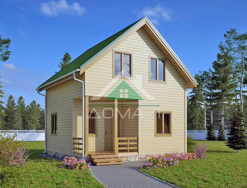 Каркасный дачный дом 6х6 проект 45