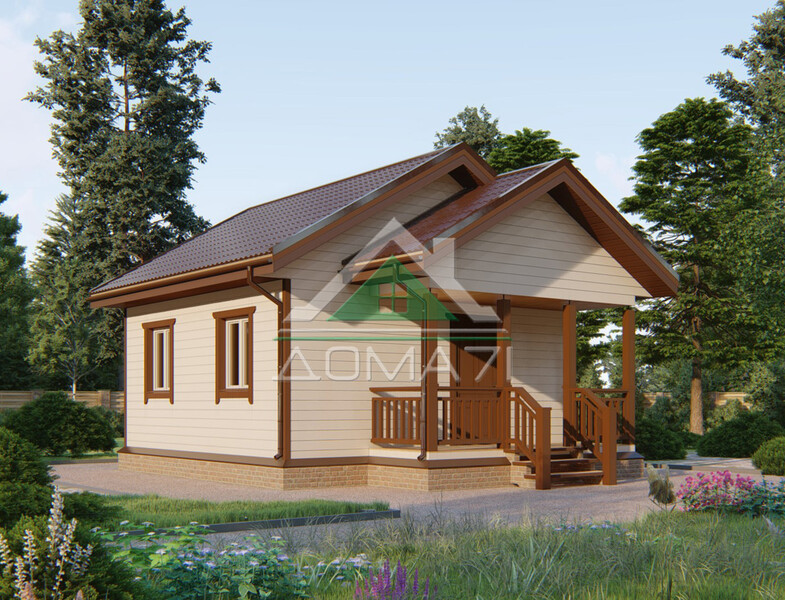 Дачный дом одноэтажный 6х6 проект 48