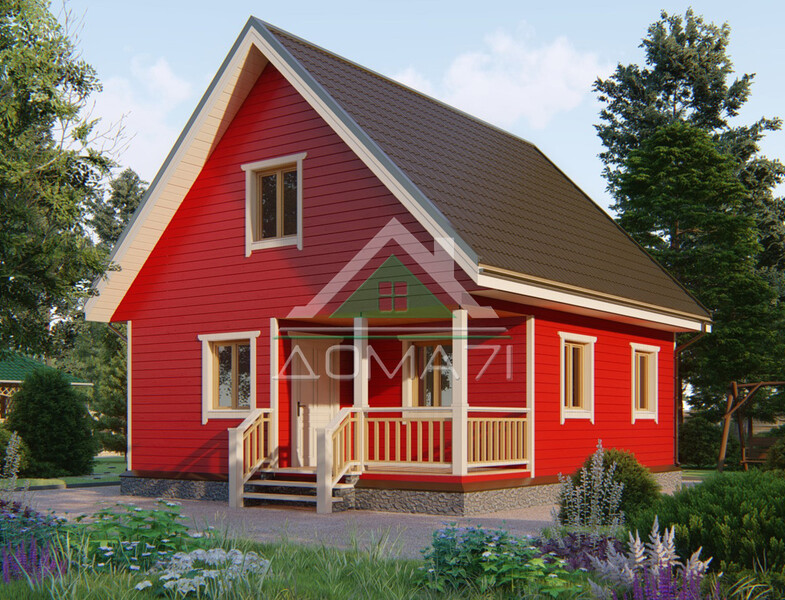 Каркасный дом 8×7 проект 46