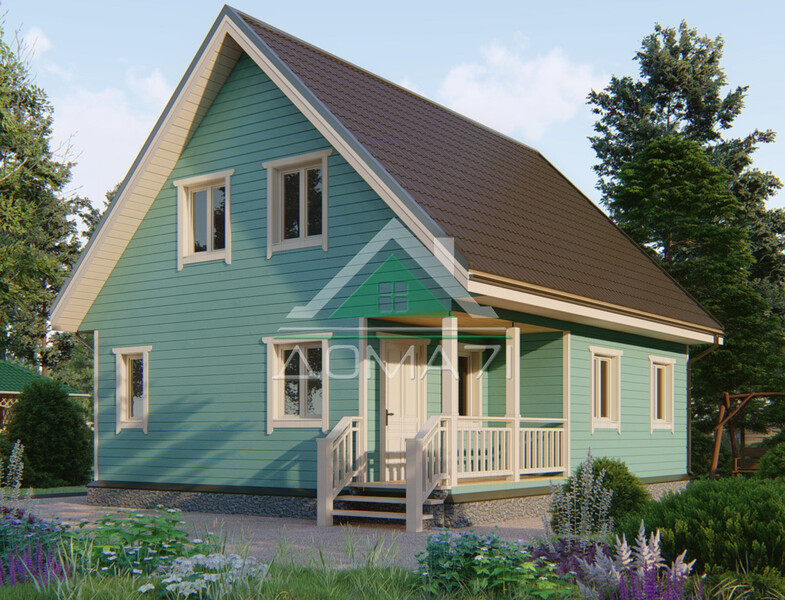 Каркасный дом 9×7.5 проект 48