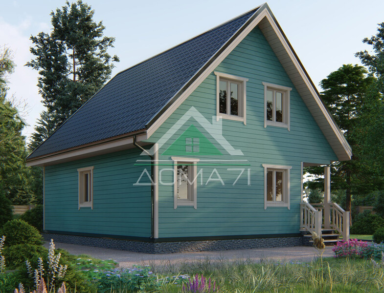 Каркасный дом 9×7.5 проект 48