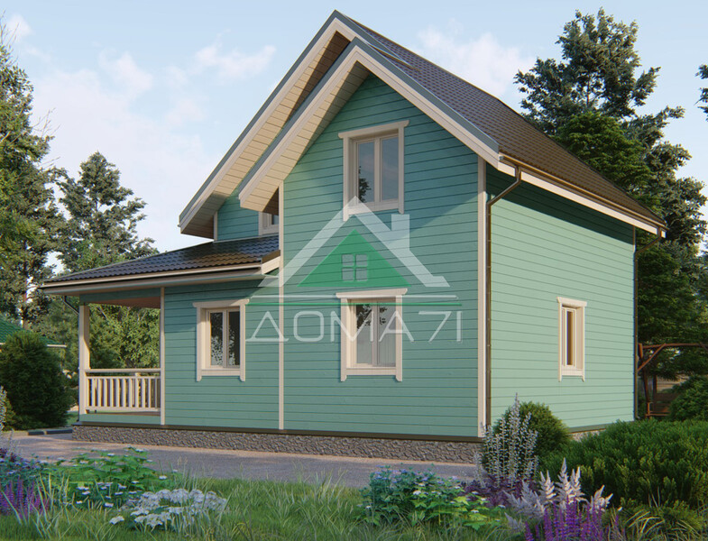 Каркасный дом 9.5×7 проект 49