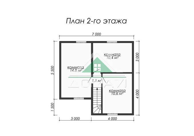 Каркасный дом 9.5×7 проект 49
