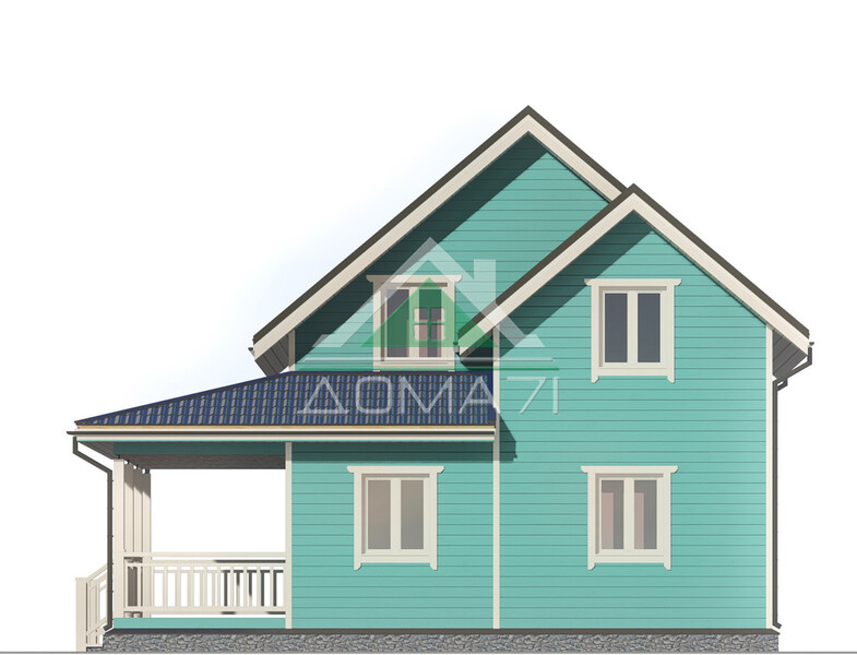 Каркасный дом 9.5×7 проект 49