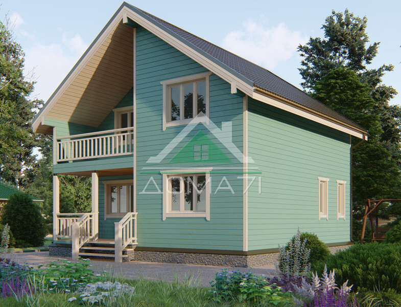 Каркасный дом 8×8 проект 50