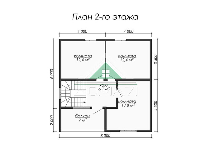 Каркасный дом 8×8 проект 50