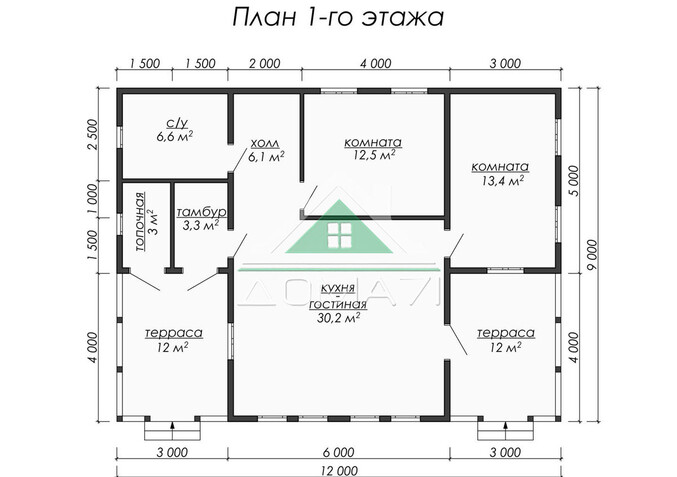 Каркасный дом 12×9 проект 51