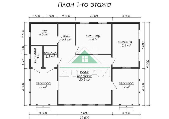 Каркасный дом 12×9 проект 51