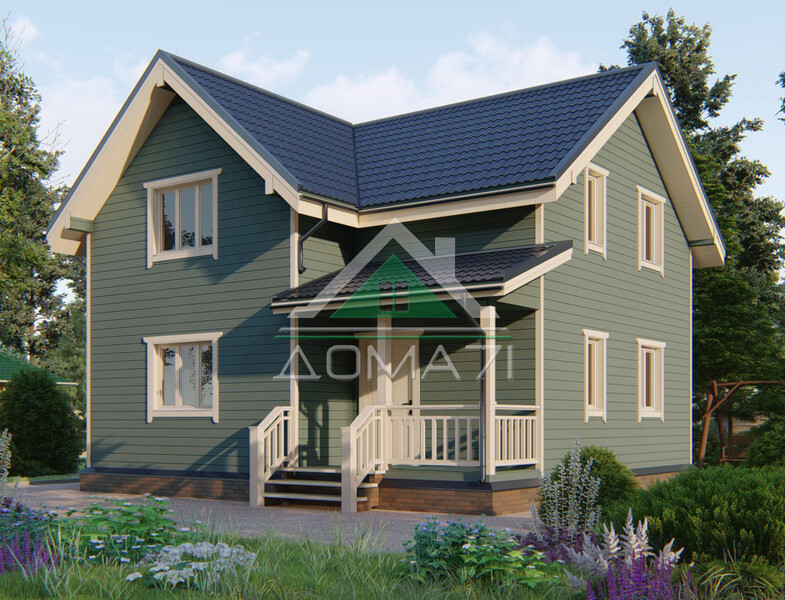 Каркасный дом 8.5×8 проект 52