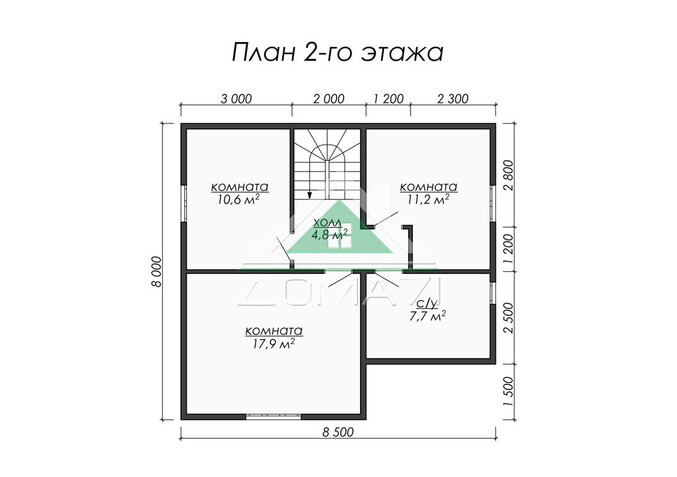 Каркасный дом 8.5×8 проект 52