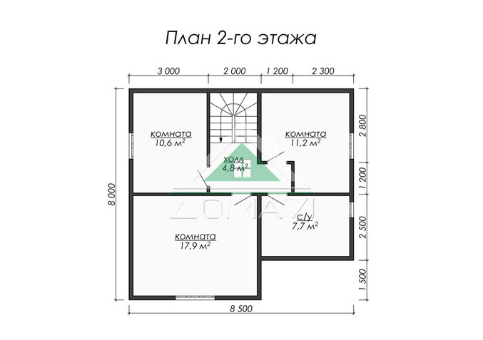Каркасный дом 8.5×8 проект 52