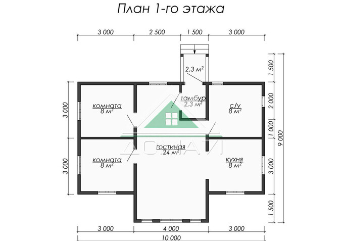Каркасный дом 10×7.5 проект 53