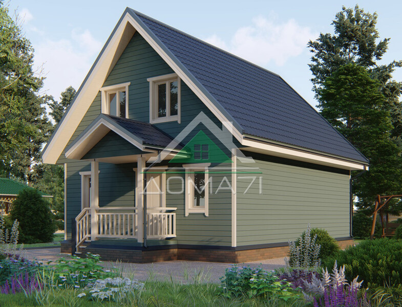 Каркасный дом 8.5×7 проект 55