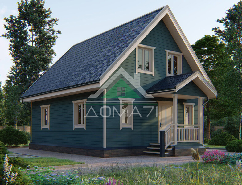 Каркасный дом 8.5×7 проект 55