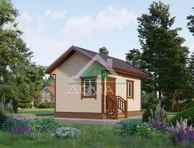 Дачный домик одноэтажный 4х6 проект 45