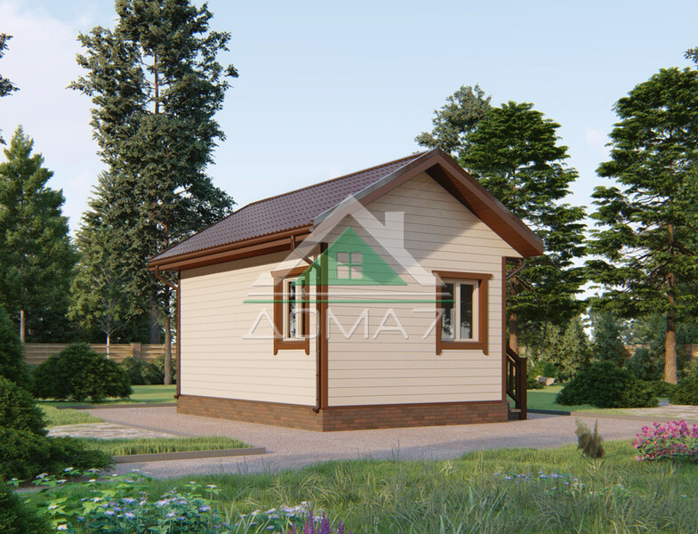 Дачный домик одноэтажный 4х6 проект 45