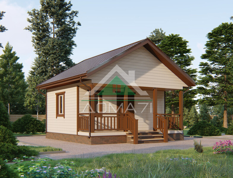 Дачный дом одноэтажный 6х6 проект 49