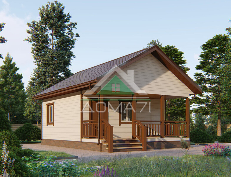 Дачный дом одноэтажный 6х8 проект 50