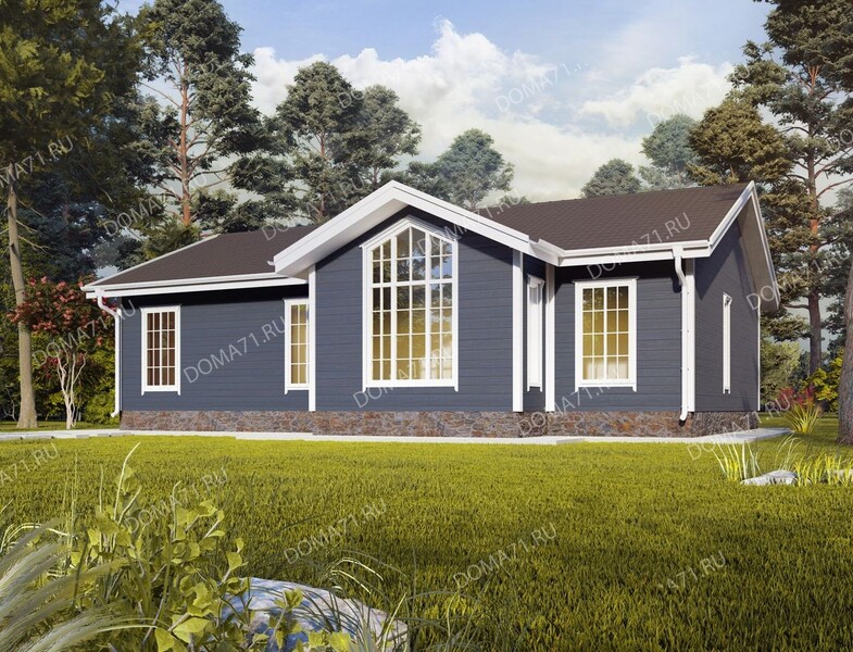 Каркасный дом 110 кв.м одноэтажный проект 68