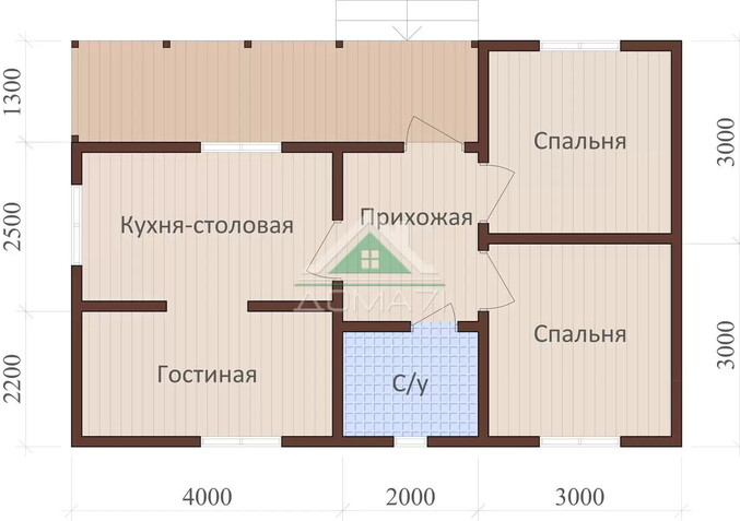 Каркасный дом 6×9 одноэтажный проект 65
