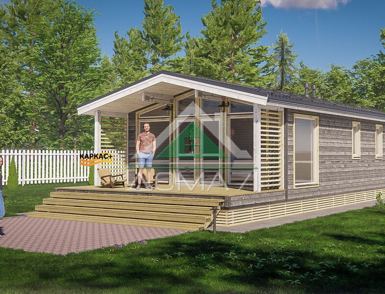 Каркасный дом 6х12,5 из сухой строганной доски №59